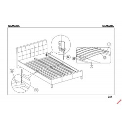 Фото1.Двоспальне ліжко SAMARA-2 160 Сірий HALMAR